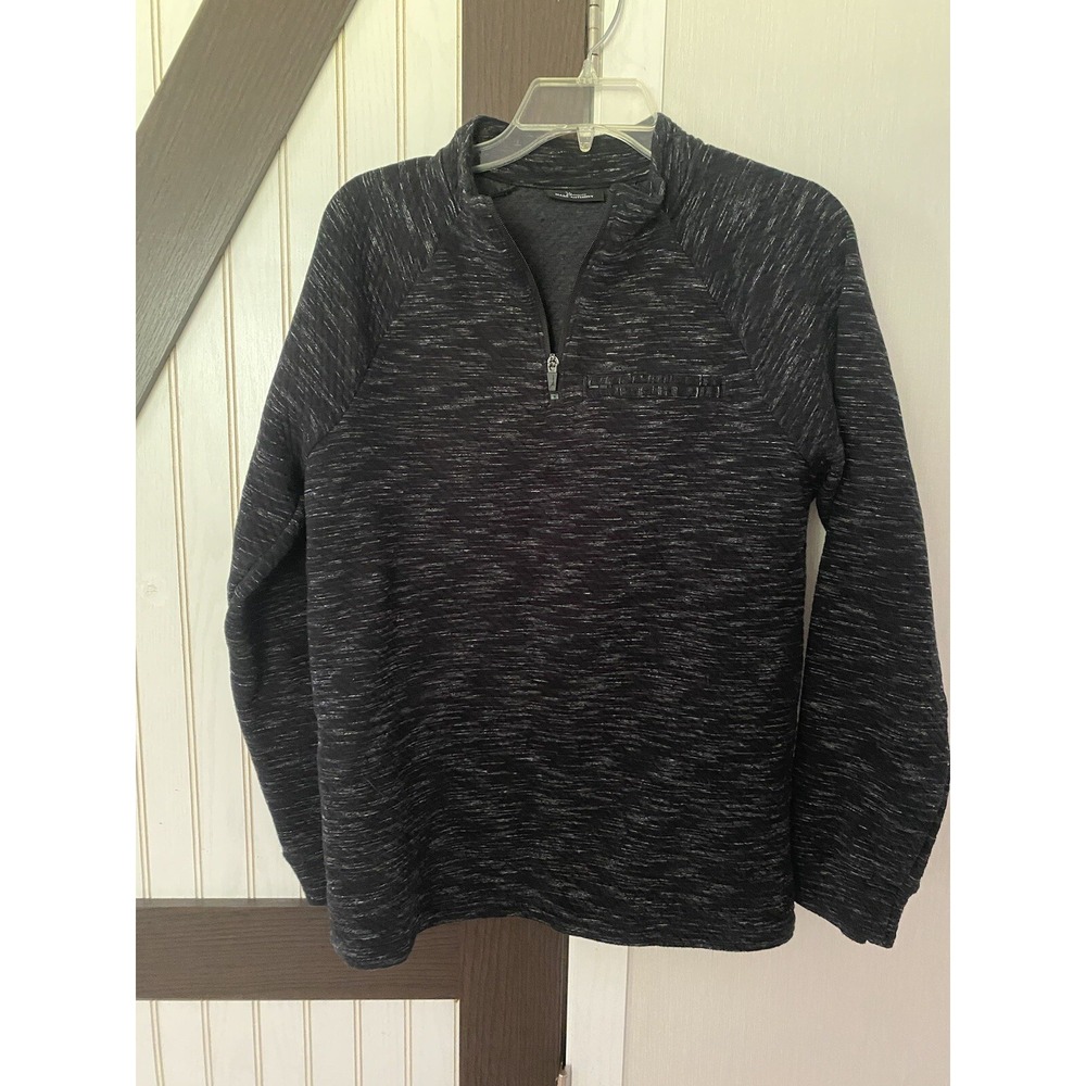 Marc Anthony Luxury Slim Fit Quarter-Zip Pullover Sweater Mens Small Black